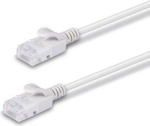 Actual product image Lindy 1m Cat.6A U/FTP Ultra Slim network cable, grey RJ45 plug, 500MHz, copper, 30AWG (U/FTP, CAT6a, 1 m)