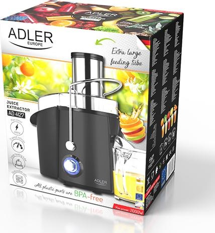 Actual product image Adler Juicer AD 4127 Matt Black, 1000 W, Number of Speeds 2