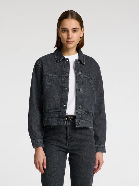 Actual product image Selected Black faded denim jacket (42)