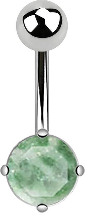 Produktbild Star Piercing Banane silber mit rundem Amazonit Stein (Mineralisch, ohne Messing, Chirurgenstahl 316L)