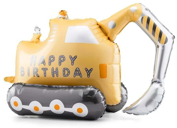 Actual product image Partydeco Foil balloon excavator incl. straw 49 x 76.5 cm, 1 piece
