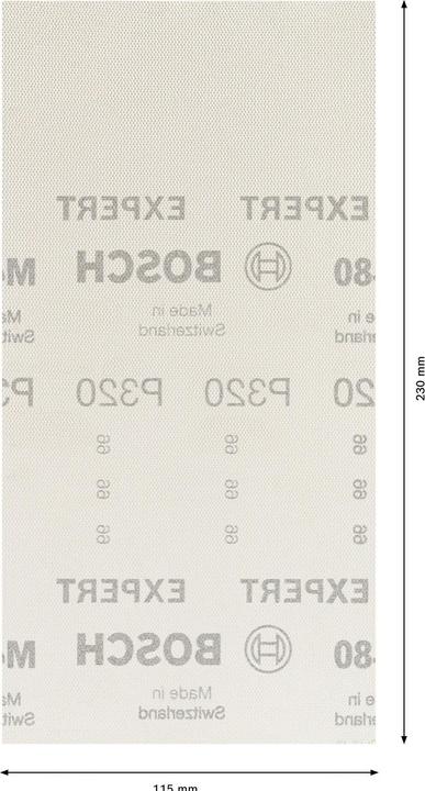 Image du produit Bosch Professional Zubehör Expert M480 Filet abrasif pour ponceuses vibrantes, 115x 230 mm, G 320, 50 pces. (320)
