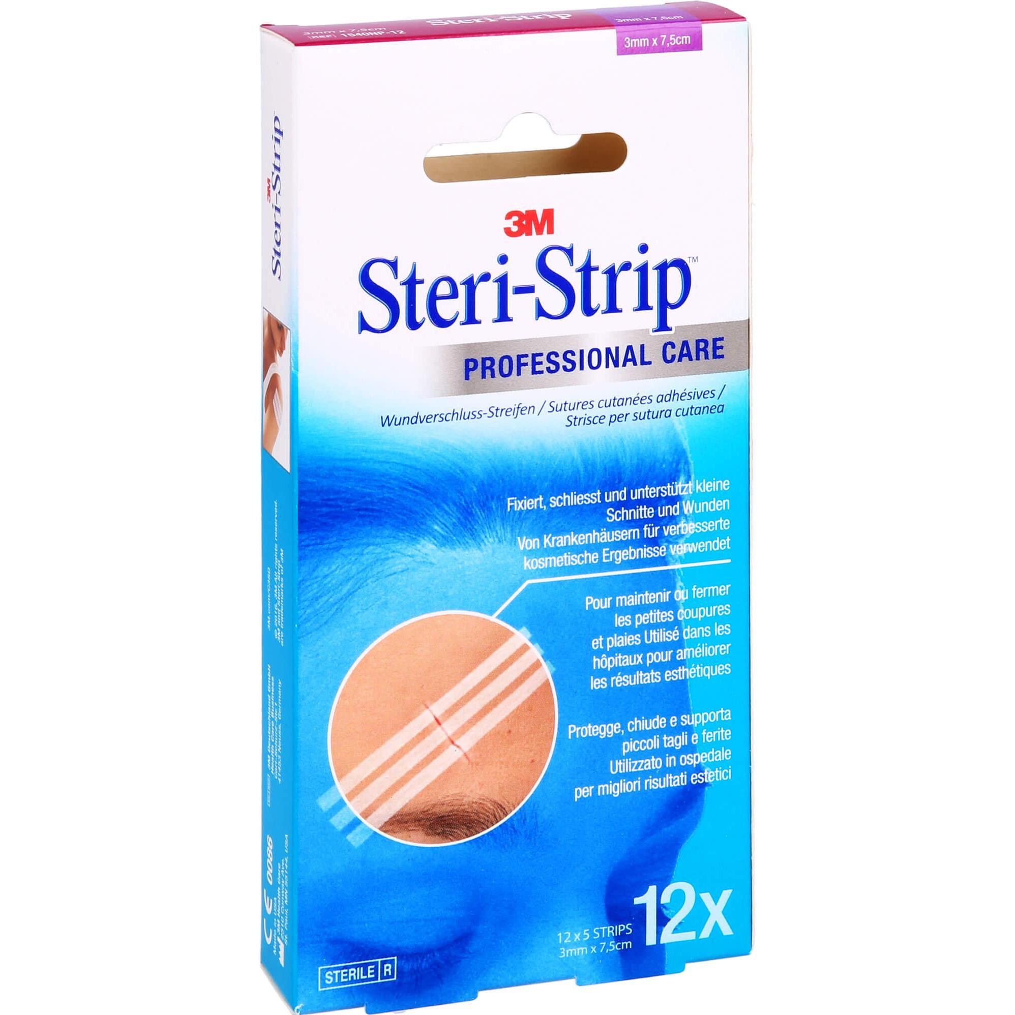 3M, Pflaster, Steri Strip steril 3 mm x 75 mm, 12X5 St (12 x)