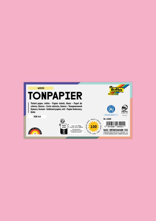 Produktbild Folia Tonpapier, DIN A4, 130 g/qm, rosa (130 g/m², 100x)