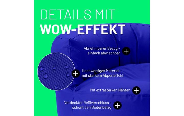 Produktbild Lumaland Sitzsack-Sofa, 320 l Polyester (PES), Blau