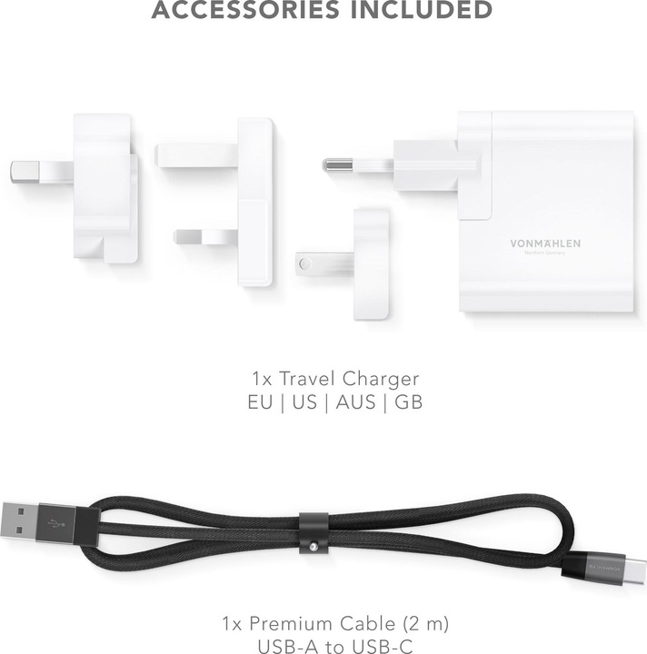 Image du produit Vonmählen Aura - The Wireless Charging Pad (câble USB-C vers USB-A inclus) - Verre acrylique noir