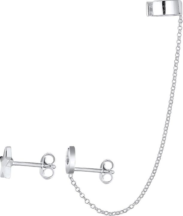 Produktbild Elli Ohrringe Earcuff Astro Sterne Halbmond Blogger 925 Silber (925er Sterling Silber)