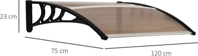 Immagine prodotto Swisshandel24 Tettoia 120 x 75 cm in policarbonato Marrone