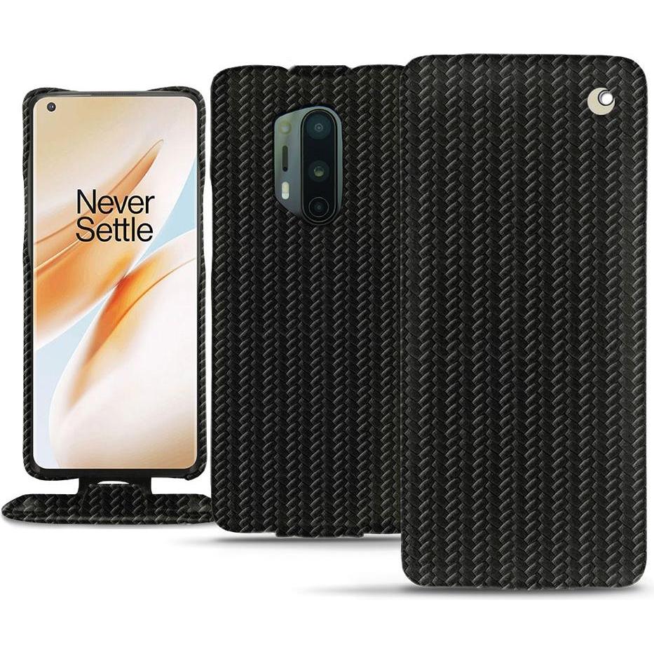 Noreve Lederschutzhülle vertikal (OnePlus 8 Pro), Smartphone Hülle, Schwarz