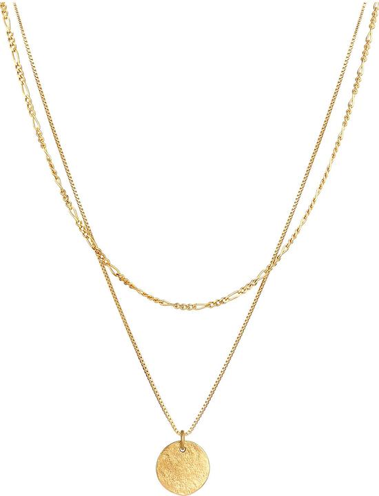Image du produit Elli 2-lagige Kette mit Plättchen-Anhänger (Argent Sterling, 40 cm)