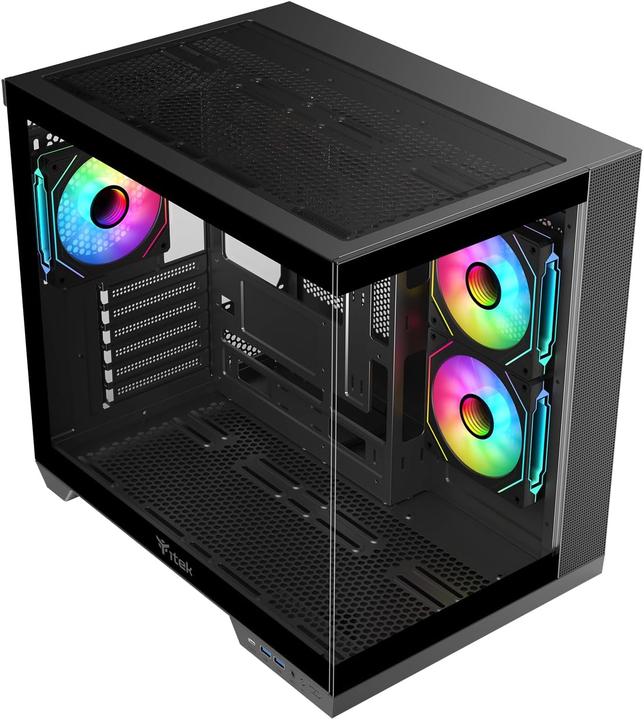 Produktbild Itek Boitier Moyen Tour ATX Dark Cave DS RGB avec panneaux vitrés (Noir) (ATX, mATX, Mini-ITX)