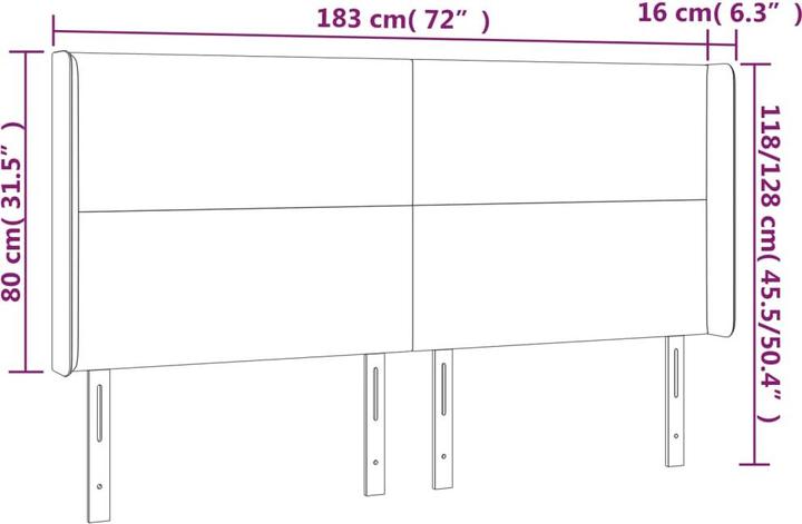 Image du produit vidaXL LED Kopfteil (183 x 16 x 128 cm)