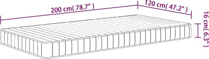 Produktbild vidaXL Schaumstoffmatratze (Schaumstoffkern, 120 x 200 cm)