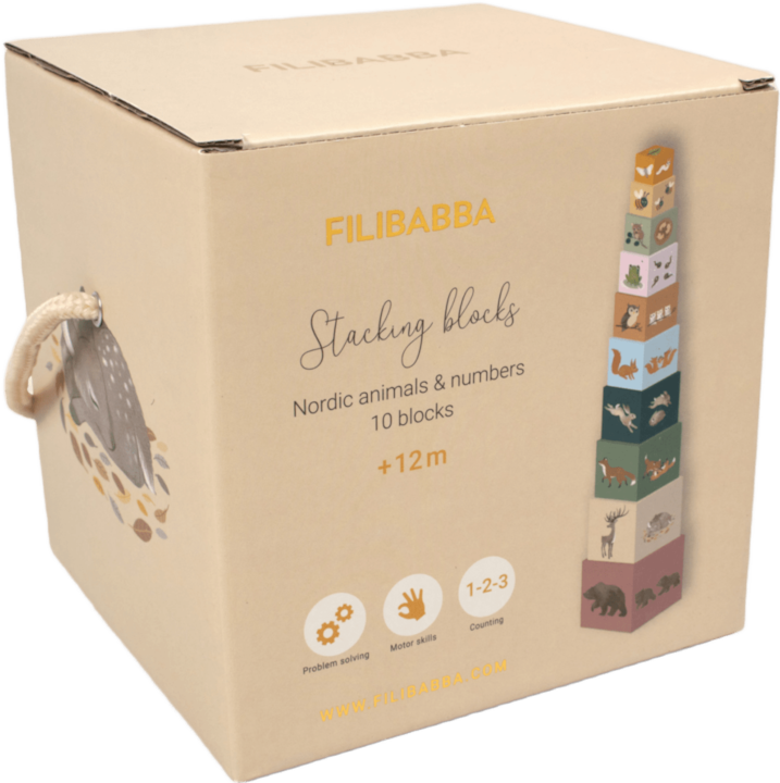 Actual product image Filibabba Stacking blocks - Nordic animals (FI-02177)