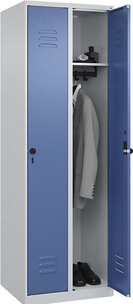 C+P CP Vestiaire Classic Plus gris clair, bleu lointain 080000-20-S10006, 2 casiers 60,0 x 50,0 x 185,0 (60 cm, 185 cm)