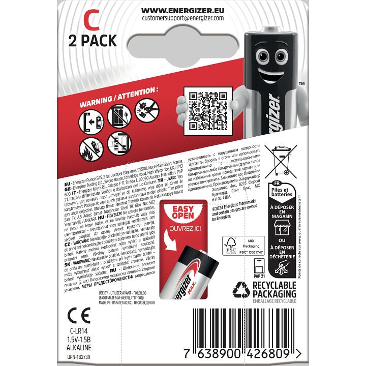 Thumbnail - Energizer Max Alkaline (2 Stk., C, 8000 mAh), Batterien + Akkus