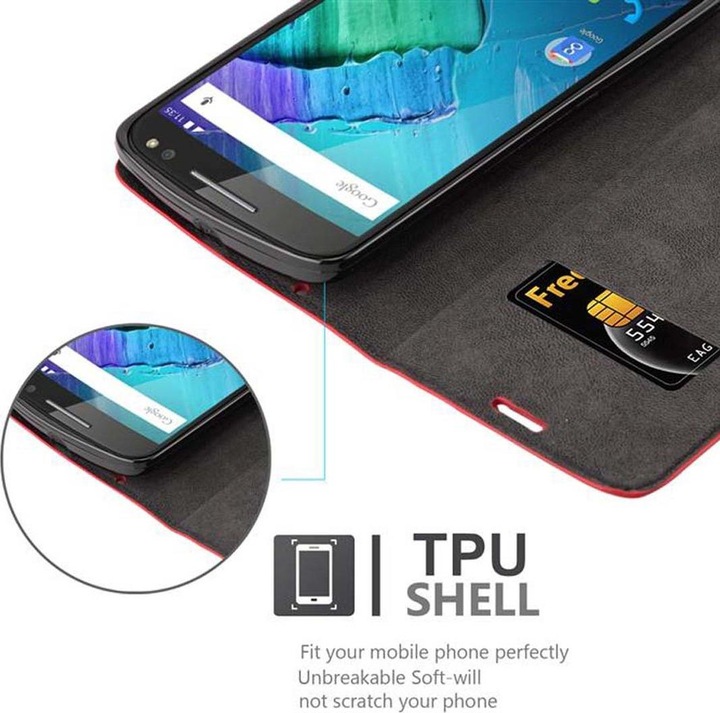 Actual product image Cadorabo Book Invisible Magnet Cover (Motorola Moto X Style)