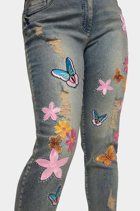 Actual product image Angel of Style Patched Slim Fit 5-Pocket 7/8 Skinny Jeans (56)
