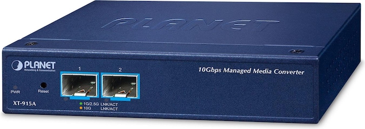 Actual product image Planet XT-915A 2-Port 10G/1GBASE-X SFP Managed Media Converter