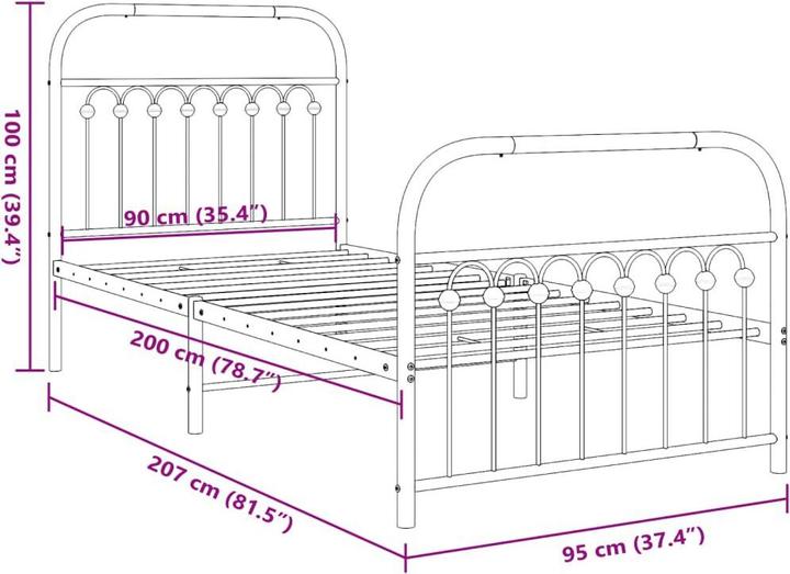 Image du produit vidaXL Bettgestell (90 x 200 cm)