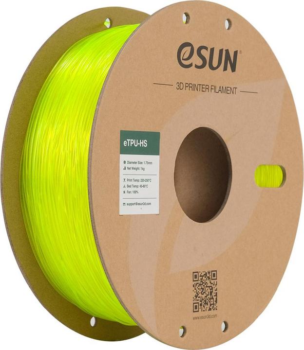 Produktbild eSUN eTPU-HS 95A Gelb Antibakterielles elastisches Filament 1.75mm 1Kg (TPU, 1.75 mm, 1000 g, Gelb)