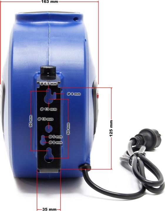 Actual product image XPOtool automatic 15m cable drum with wall bracket 180° pivoting and mounting material (15 m)
