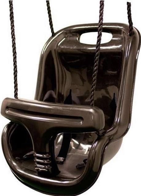 NSH Nordic NORDIC PLAY Babygynge med høj ryg ekstra kraftig plast sort m/ sort reb (805-469)