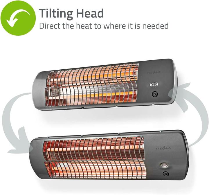 Actual product image Nedis HTBA10GY Bathroom Rapid Heater 1200W 12m² Grey (1200 W)
