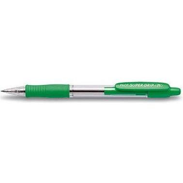 Pilot, Schreibstifte, Kugelschreiber Super Grip 0,4mm M grün nicht dokumentenecht Farbe des Schaftes: transparent (Grün,...