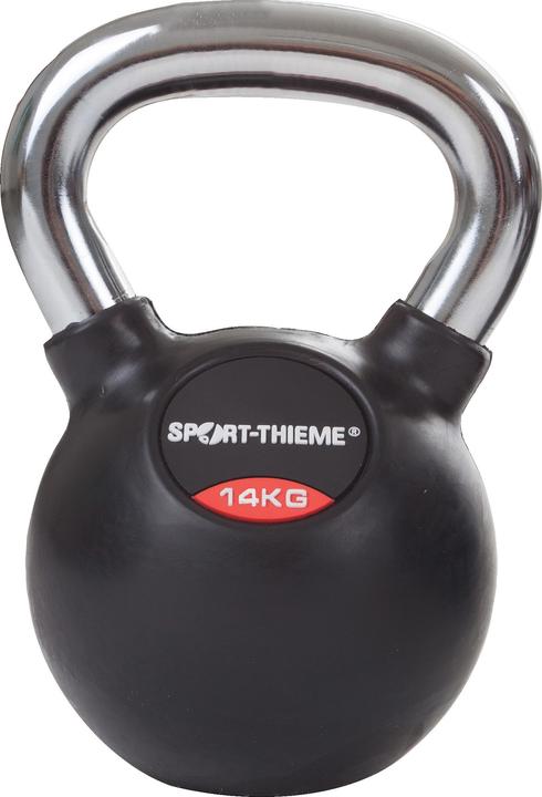 Produktbild Sport-Thieme Kettlebell gummiert mit glattem Chrom-Griff (1 x 14 kg)
