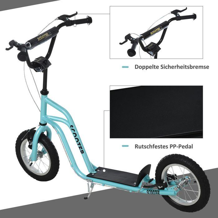 Image du produit Swisshandel24 Scooter trottinette enfant trottinette ville Kickboard avec pneus 12 pouces à partir de 5 ans bleu
