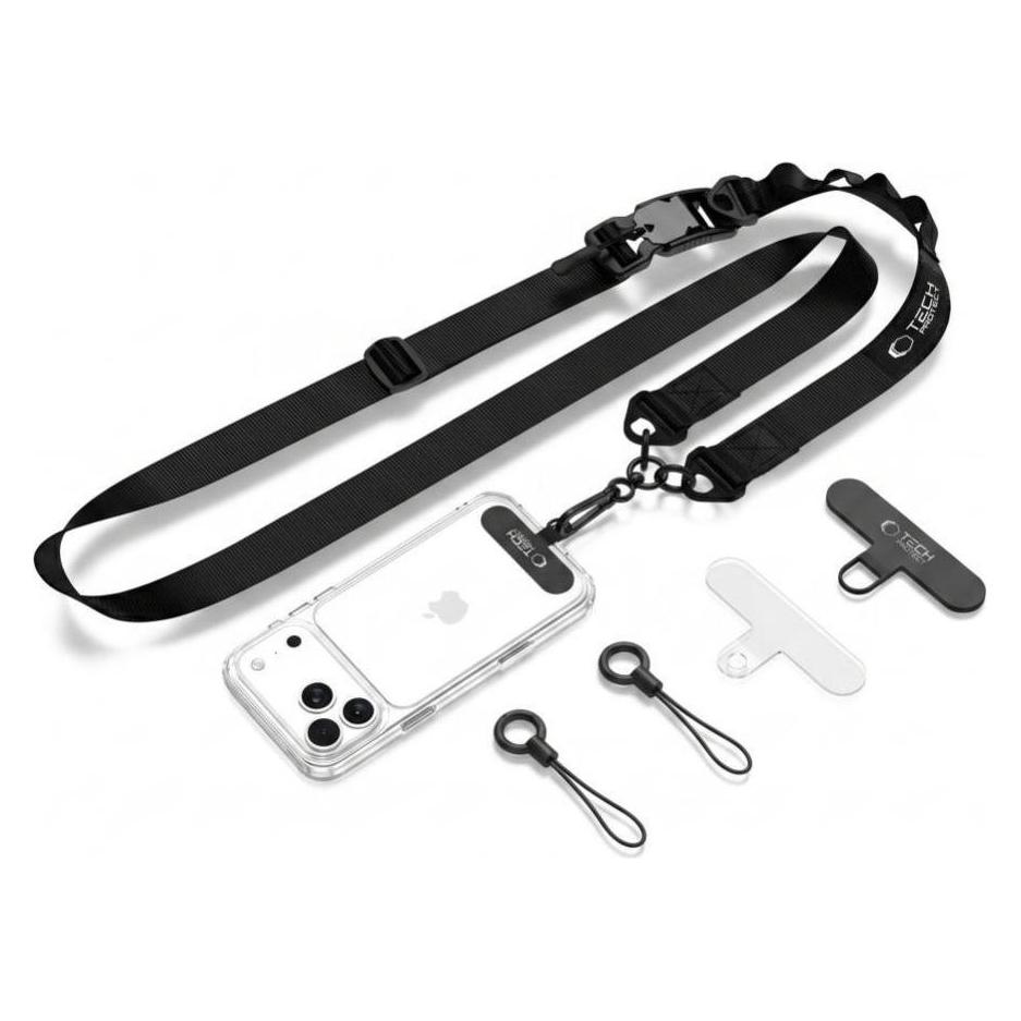 Tech-Protect Smycz C9S Rope Crossbody Black, Weiteres Smartphone Zubehör