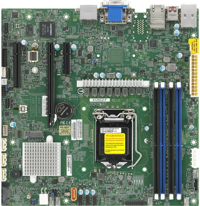 Image du produit Supermicro Carte mère X12SCZ-F (LGA 1200, Intel W480, mATX)