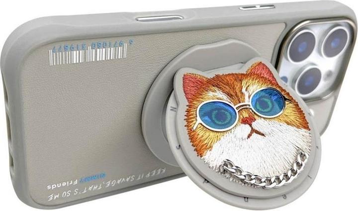 Produktbild Uniq Nimmy Glasses Cool Cat MagSafe case for iPhone 16 Pro Max grey (Apple iPhone 16 Pro Max)