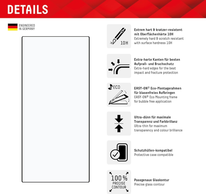 Actual product image Displex Real Glass + Case (1 Piece, Samsung Galaxy S24 Ultra)