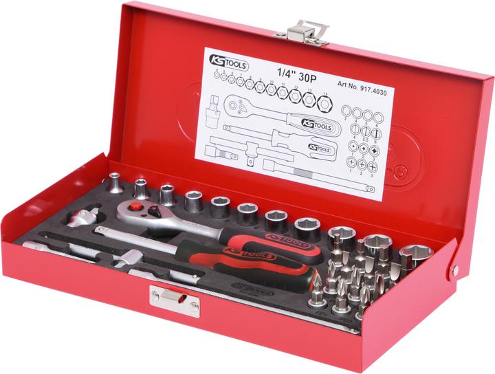 Immagine prodotto KS Tools Set di chiavi a bussola da 1/4. 30 pezzi. 917.4030 (1/4")