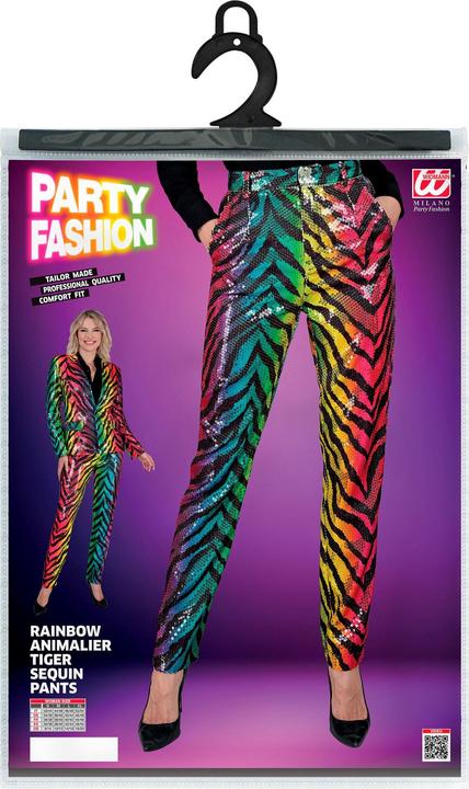 Image du produit Widmann Pantalon à paillettes look tigre arc-en-ciel (M)