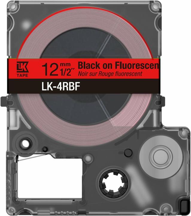Actual product image Epson Fluorescent Red/Black 12mm LK-4RBF (1.20 cm)