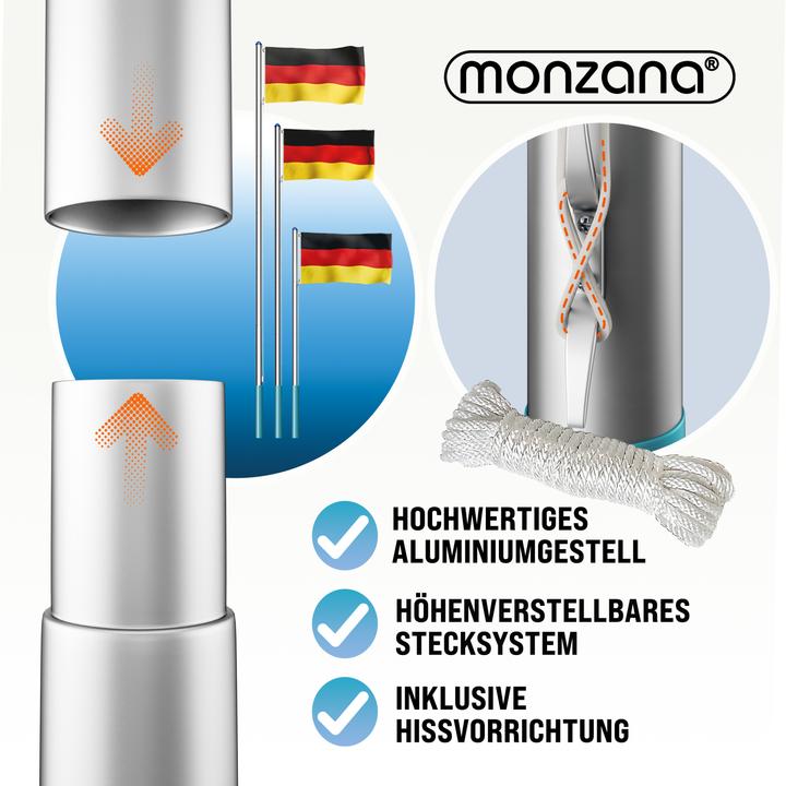 Actual product image Monzana Aluminium flagpole 6.50m