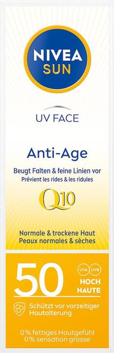 Immagine prodotto NIVEA UV Face Anti-Age Q10 (Crema solare viso, SPF 50, 50 ml, 67.51 g)