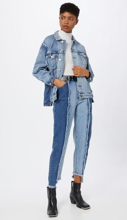 Actual product image Patchwork Two-Tone Denim Jacket (L)