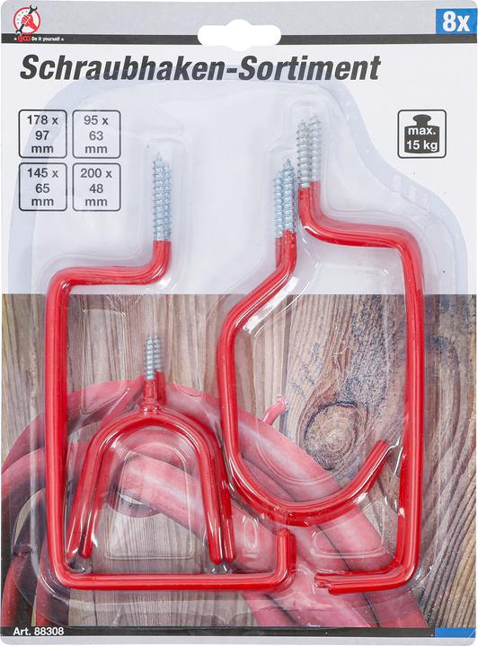 Actual product image BGS Wall and Ceiling Screw Hook Assortment | 8 pcs.