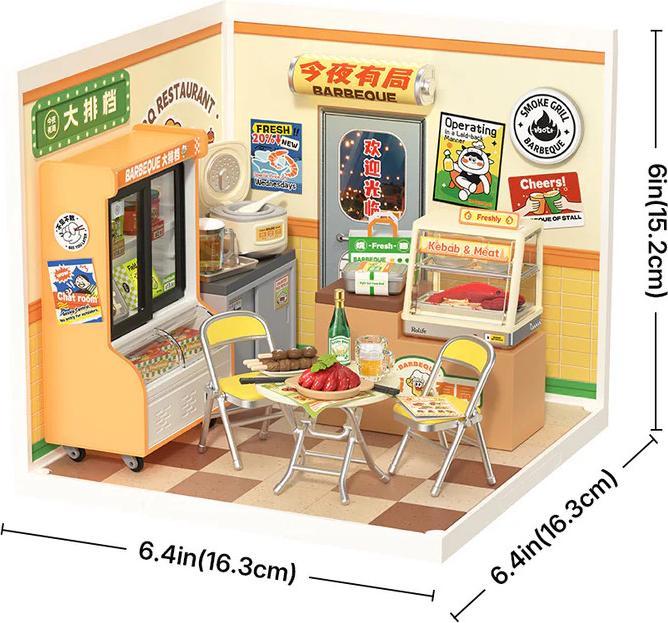 Actual product image Robotime Bausatz Night Out Food Stall