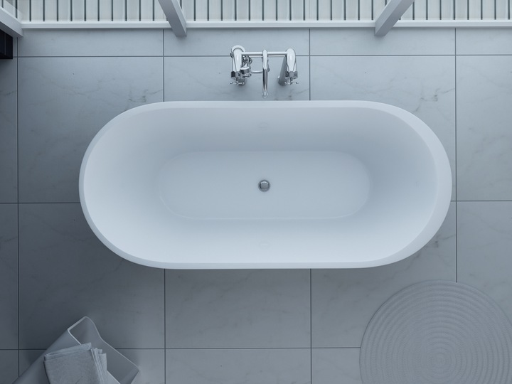 Produktbild PureHaven freistehende Luxus Acryl-Badewanne 170x80 cm elegant inkl. Siphon Überlaufschutz leicht zu (200 l, 80 cm, 170 cm)