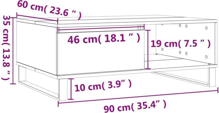 Image du produit vidaXL Couchtisch (90 x 60 x 35 cm)