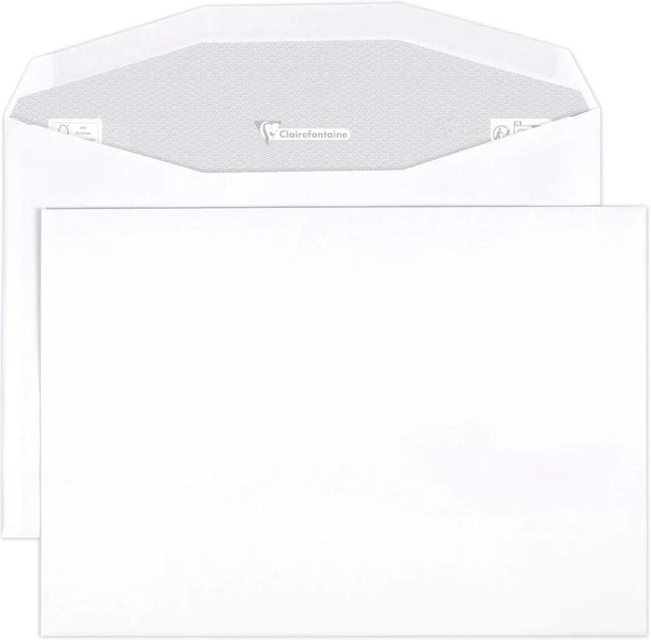 Produktbild Clairefontaine 500 Weisse Briefumschläge 162x229mm gummiert maschinengeeignet Clairalfa (162 x 229 mm, 500 x)