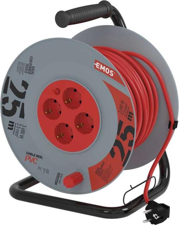 Produktbild Emos Kabeltrommel 2,5 mm | Schuko 25 m (25 m, 2.50 mm²)