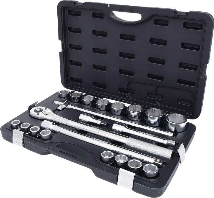 KS Tools 3/4 dopsleutelset, 21 stuks zeskantig (19 mm, 21 mm, 22 mm, 23 mm, 24 mm, 26 mm, 27 mm, 29 mm, 30 mm, 32 mm, 35 mm, 36 mm, 38 mm, 41 mm, 46 mm, 50 mm)