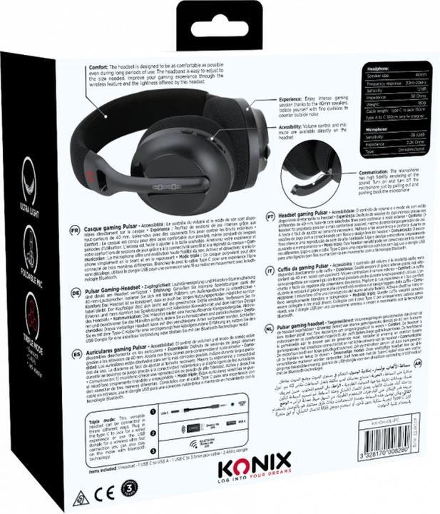Image du produit Konix Casque de jeu Pulsar (Filaire, Sans fil)