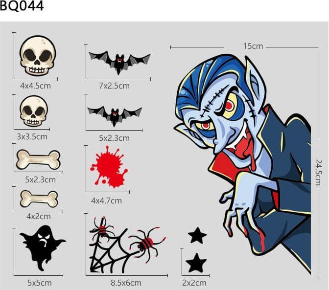 Actual product image Cover-Discount Halloween window sticker tattoo